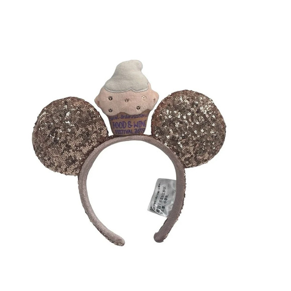 Minnie Mouse Ears 2019 Epcot Food & Wine Festival Rose Gold Cupcake Authentic - Picture 1 of 16